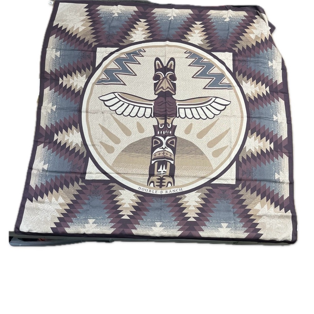 Double D Ranch Geometric Totem Scarf - Purple, Cream, Blue